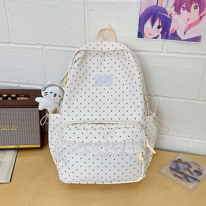 Playful Polka Dot Pattern School Backpack Kalsten