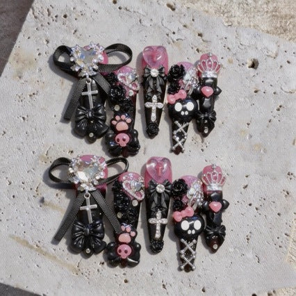 Gothic-Themed 3D Decorative Nail Art Set