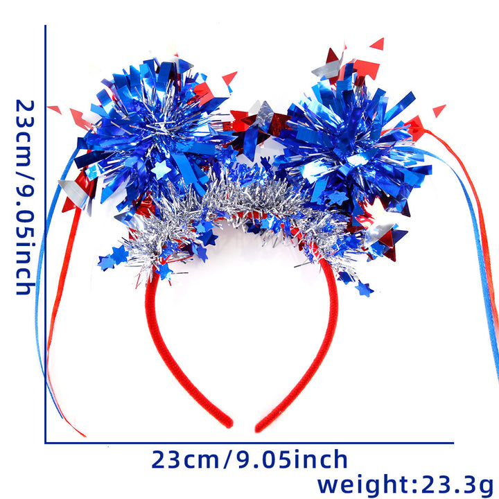 Unisex nan more patriotic festival headband with star and flag pom poms Kalsten