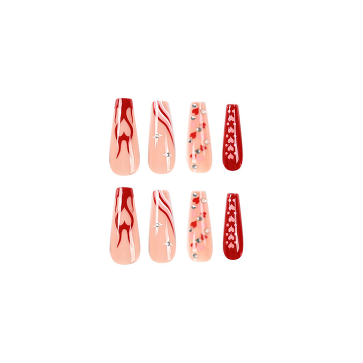 Artful Nail Art with Hearts and Glitter Accents Kalsten