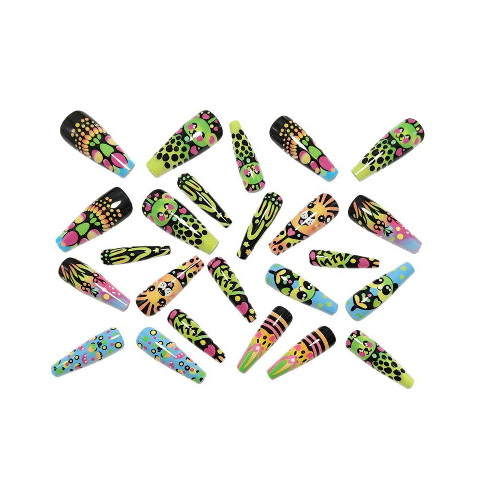 Creative artificial nails with colorful animal designs Kalsten