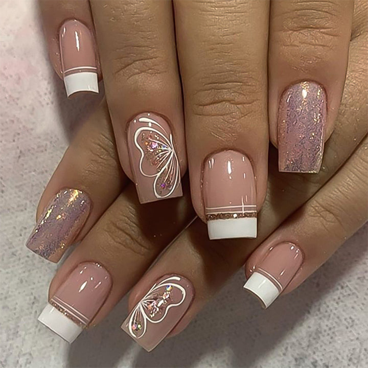 Artful Nail Art with Delicate Butterfly Motif Kalsten