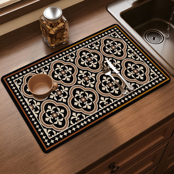 Elegant Floral Print Kitchen Mat Kalsten