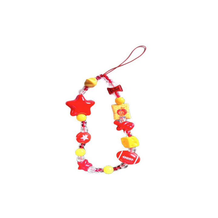 Colorful Themed Beaded Charm Lanyard Kalsten