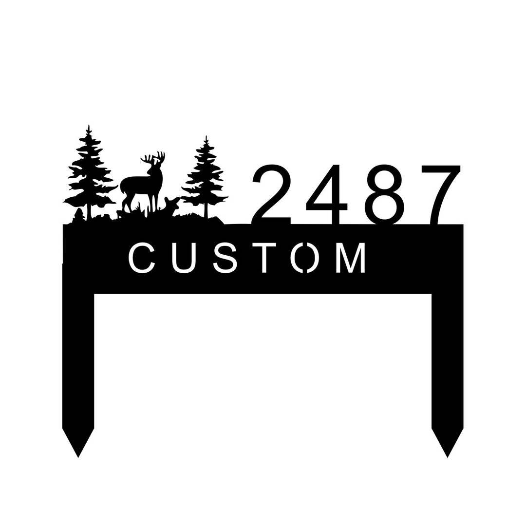 Decorative Laser-Cut Metal Custom Yard Address Sign With Wildlife Silhouette