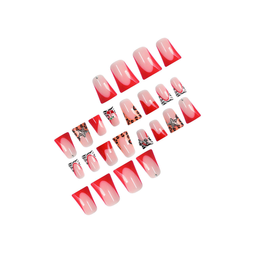Artistic Press-On Nail Set with Unique Accents Kalsten