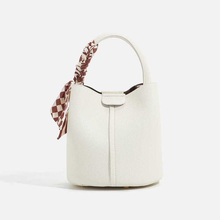 Chic Handheld Bucket Bag with Braided Accent