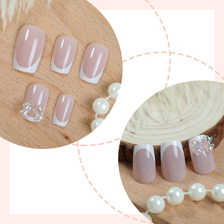 Elegant artificial nails with delicate glitter and decorative accents Kalsten
