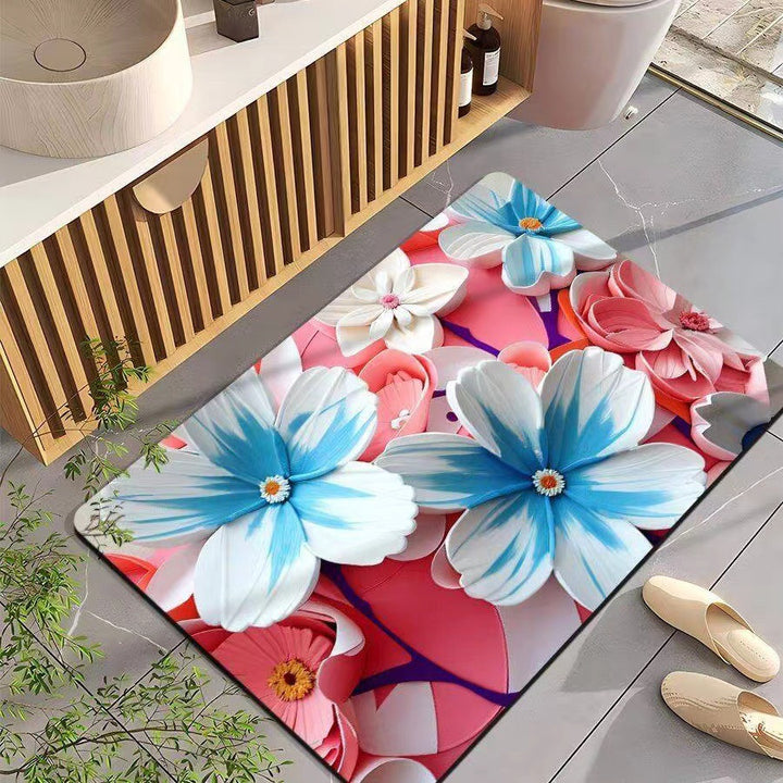 Leaf-Patterned Bathroom Mat Kalsten