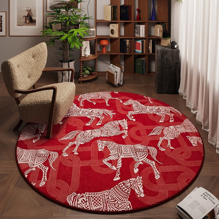 Artistic Horse-Patterned Area Rug for Home Decor