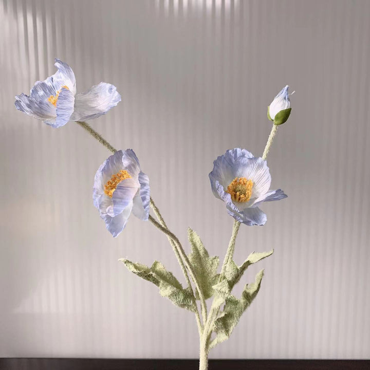Lifelike Poppy Flower Stem
