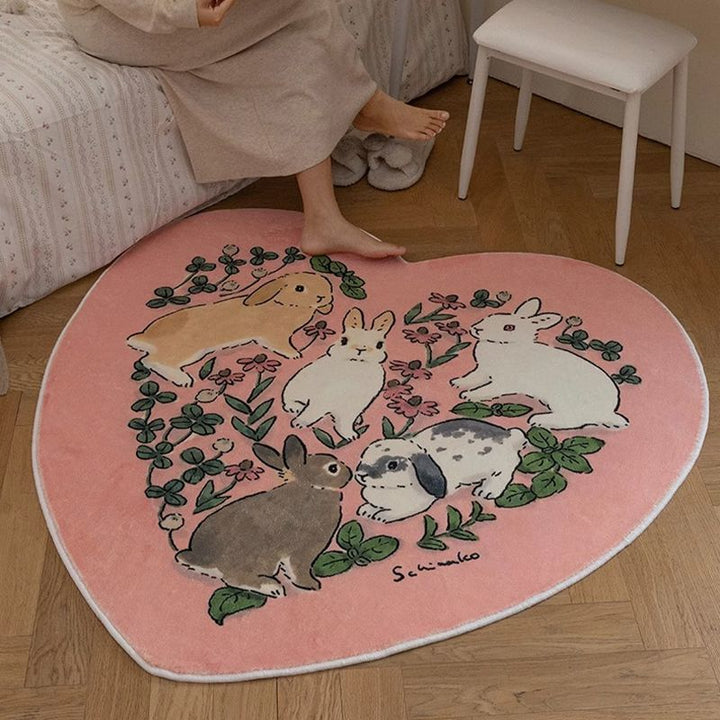 Whimsical Bunny-Themed Area Rug
