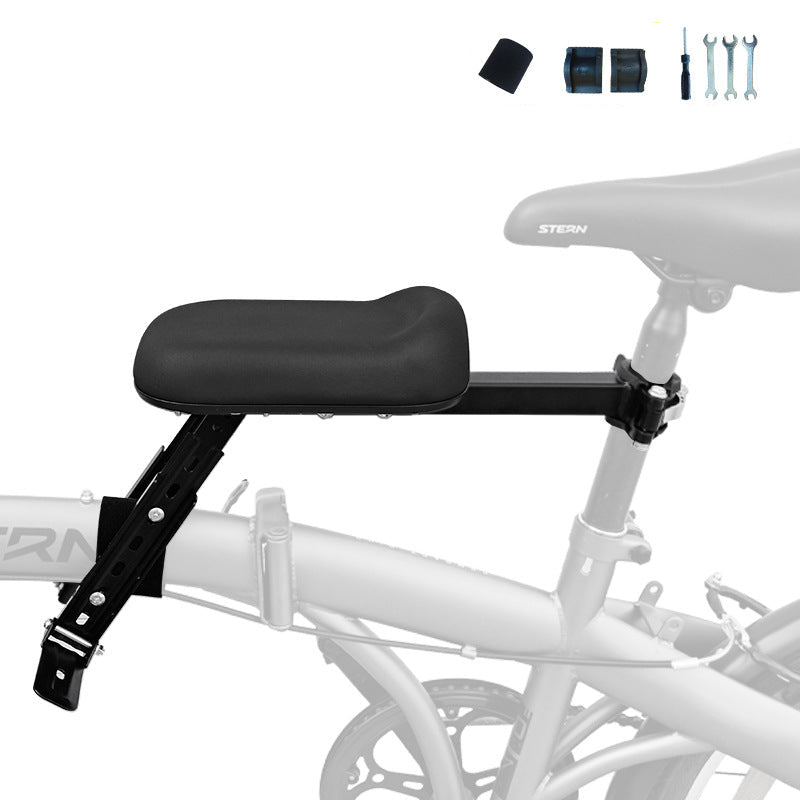 rear frame-mounted padded child bike seat with triple loop backrest and adjustable clamp Kalsten