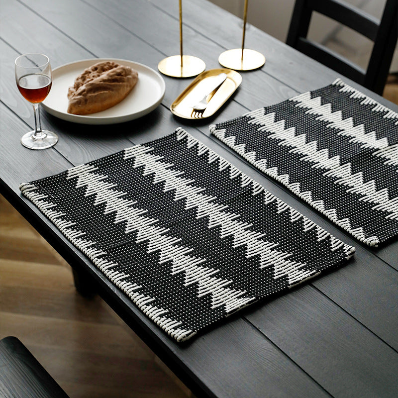 Woven table mats in kilim style made of cotton blend, non-slip table mat Kalsten