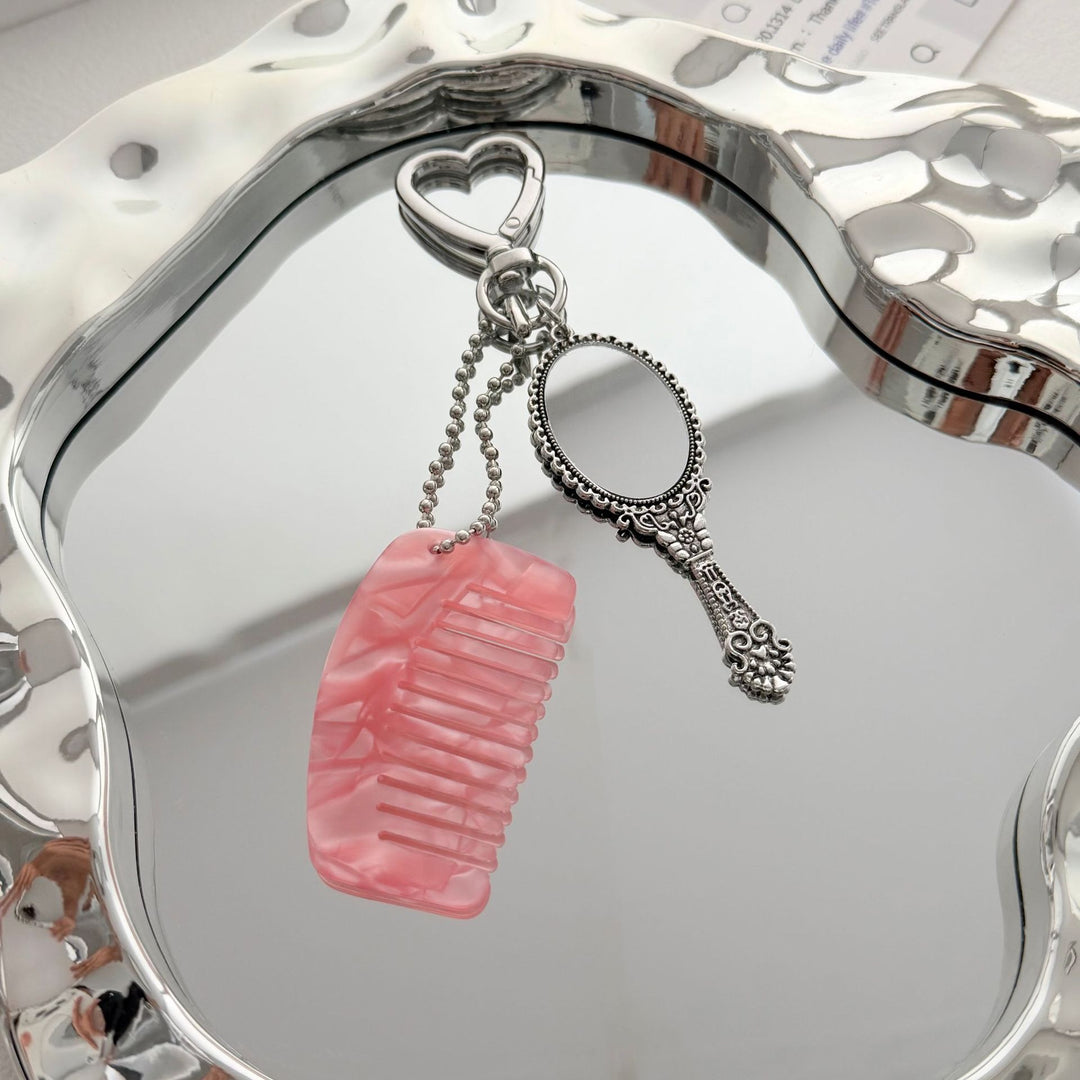 Charming Compact Mirror and Comb Keychain Kalsten