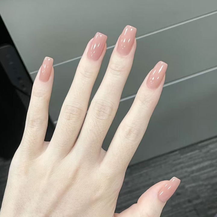 Elegant Coffin-Shaped Press-On Nails