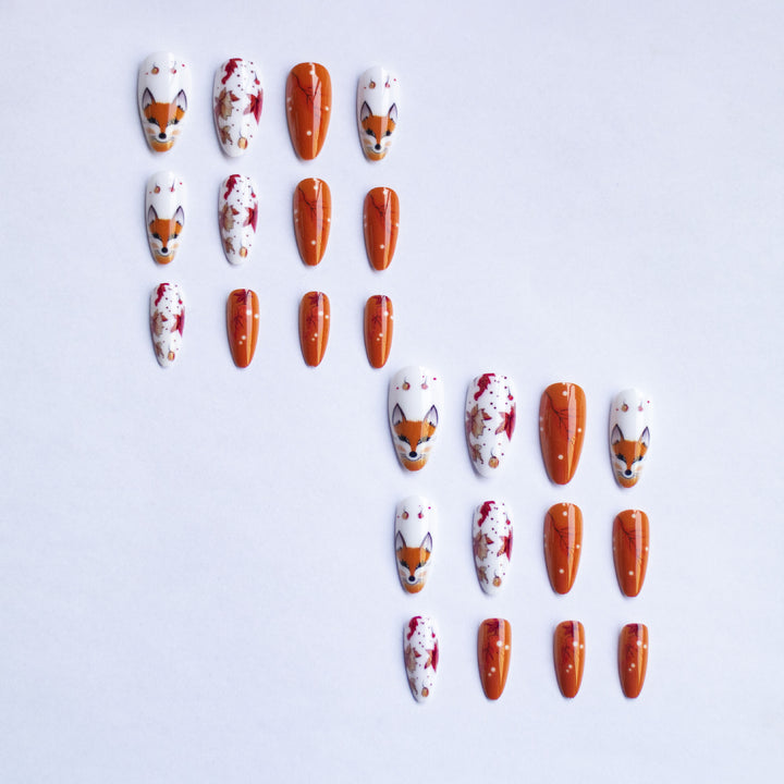 Fox-Themed Artistic Nail Art