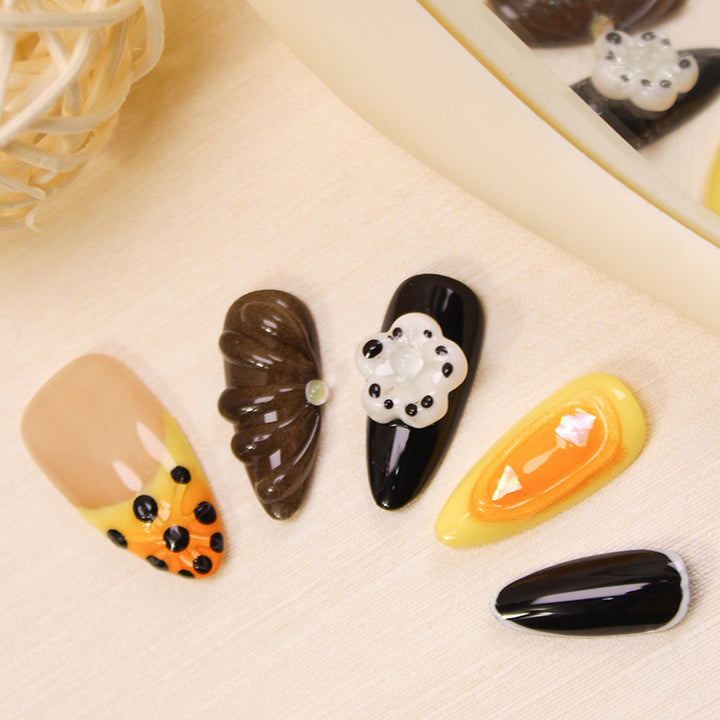 Acrylic Nail Set with Creative Dessert Motifs Kalsten