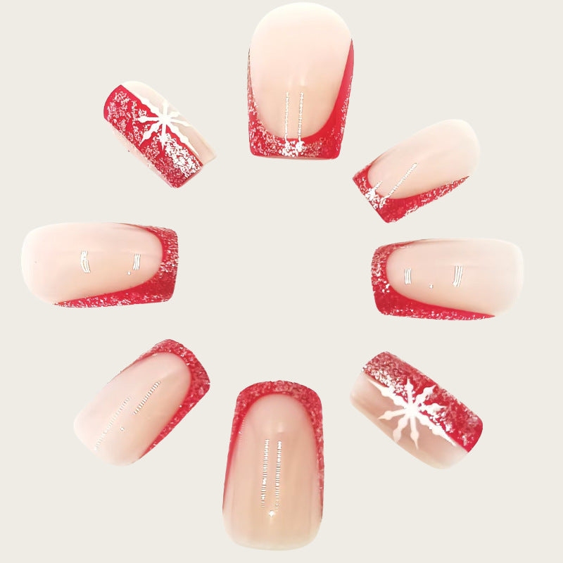Elegant artificial nails with festive glitter accent Kalsten