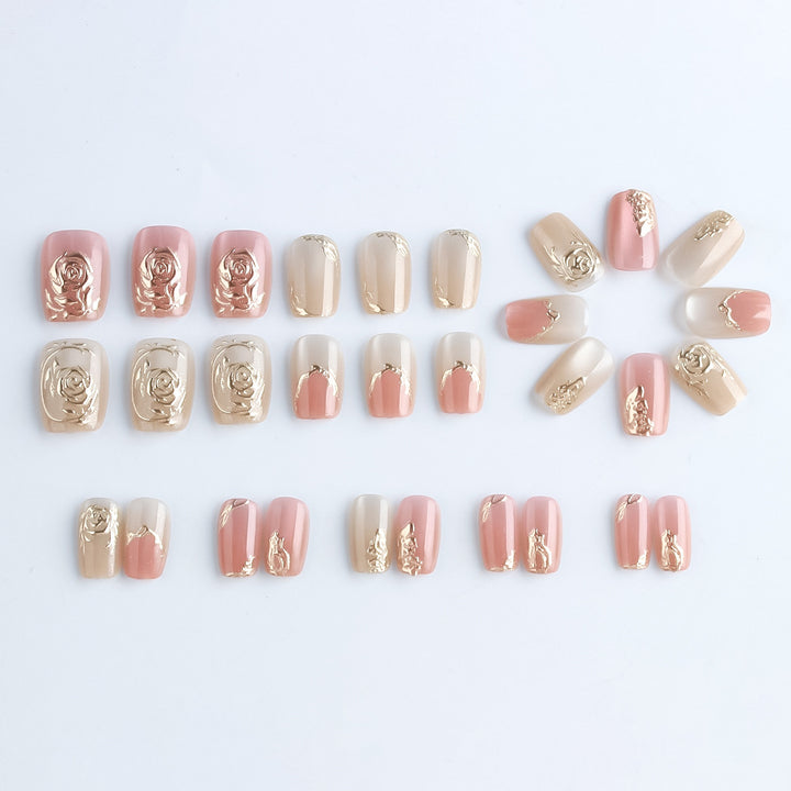 Elegant Floral Press-On Nail Art Set Kalsten