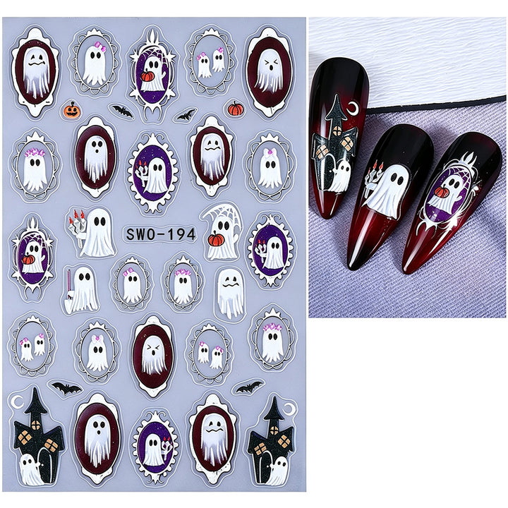 Halloween-Themed Nail Art Stickers  1791507088