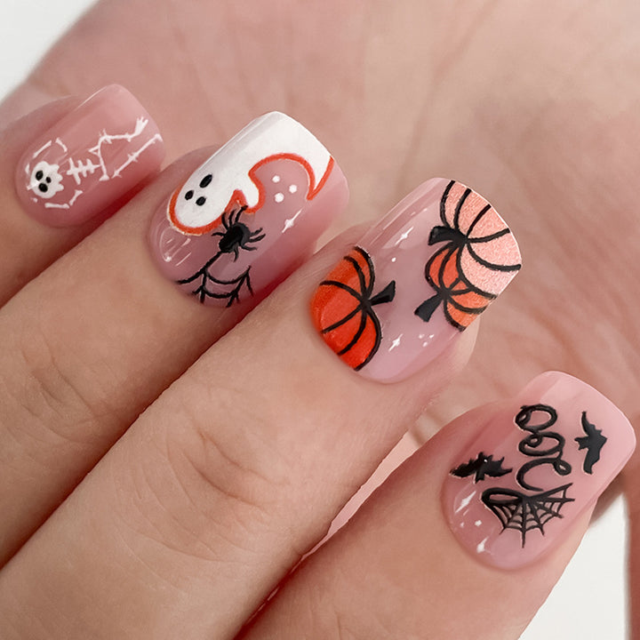 Festive Halloween Themed Press-On Nail Set