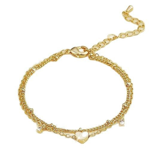 Elegant Heart Charm Chain Bracelet Kalsten