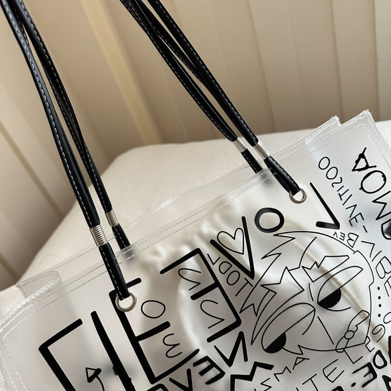 Trendy Graphic Print Tote Bag