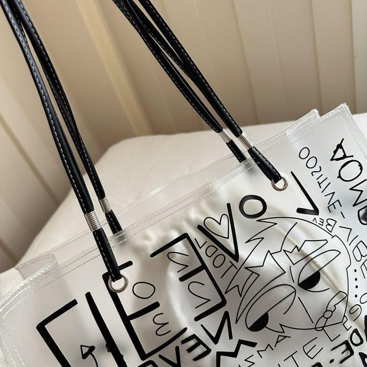 Trendy Graphic Print Tote Bag