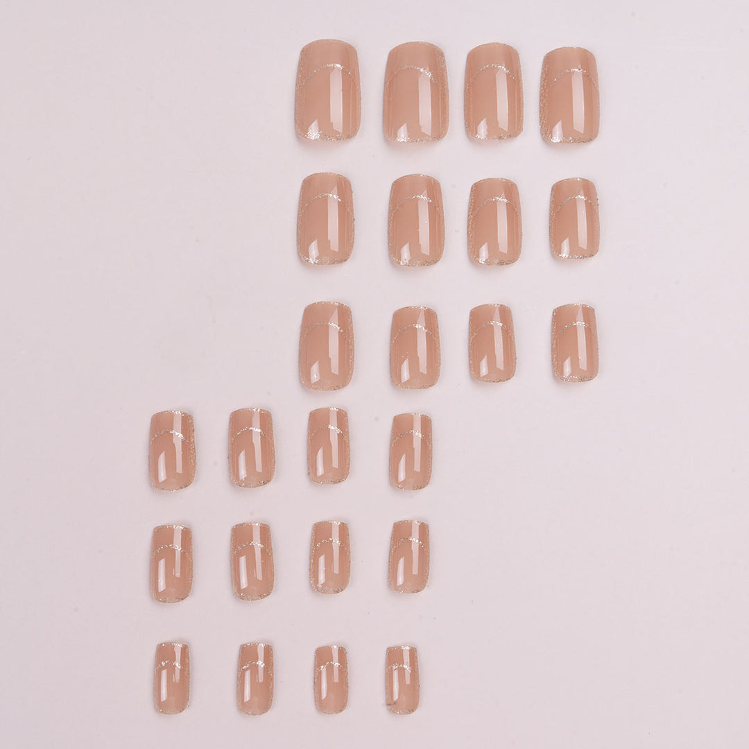 Elegant Press-On Nails with Glitter Accents