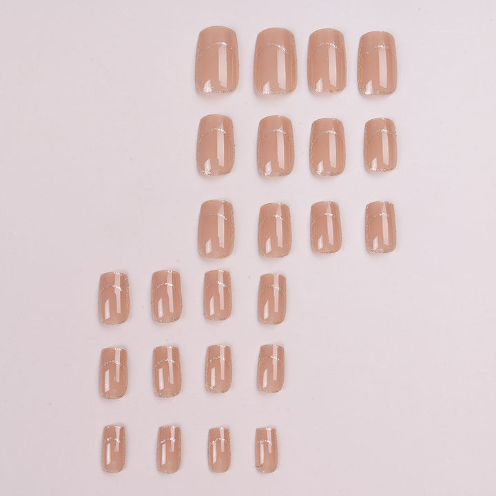 Elegant Press-On Nails with Glitter Accents
