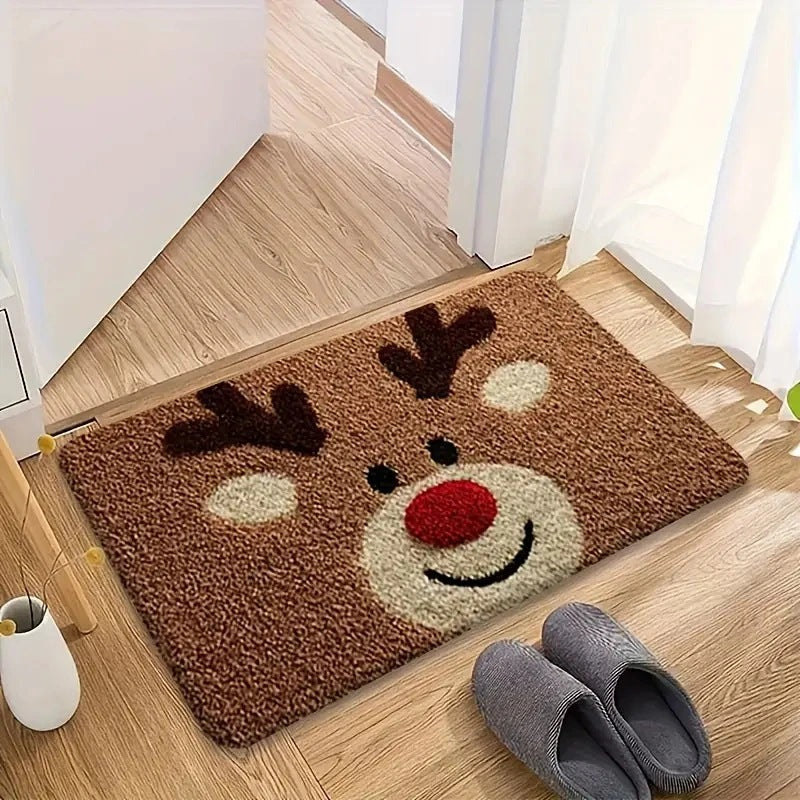Festive Santa-Themed Door Mat for Home