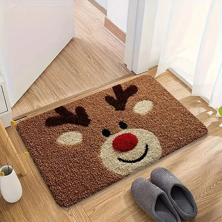 Festive Santa-Themed Door Mat for Home