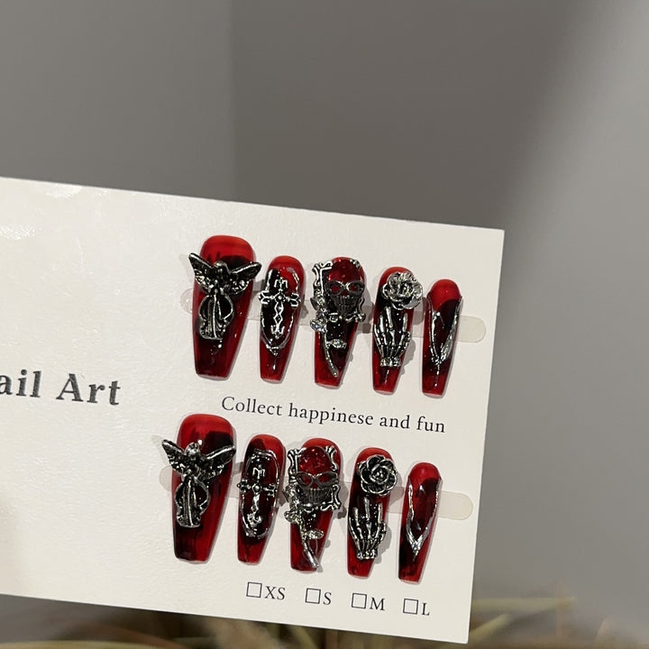 Gothic-Themed Press-On Nail Set