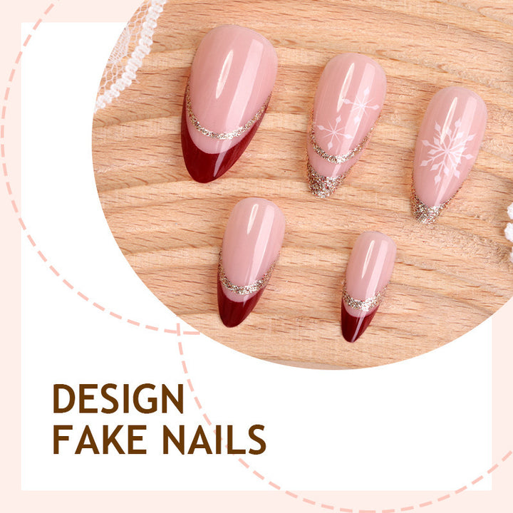 Glamorous artificial nail set with glitter and detailed design Kalsten
