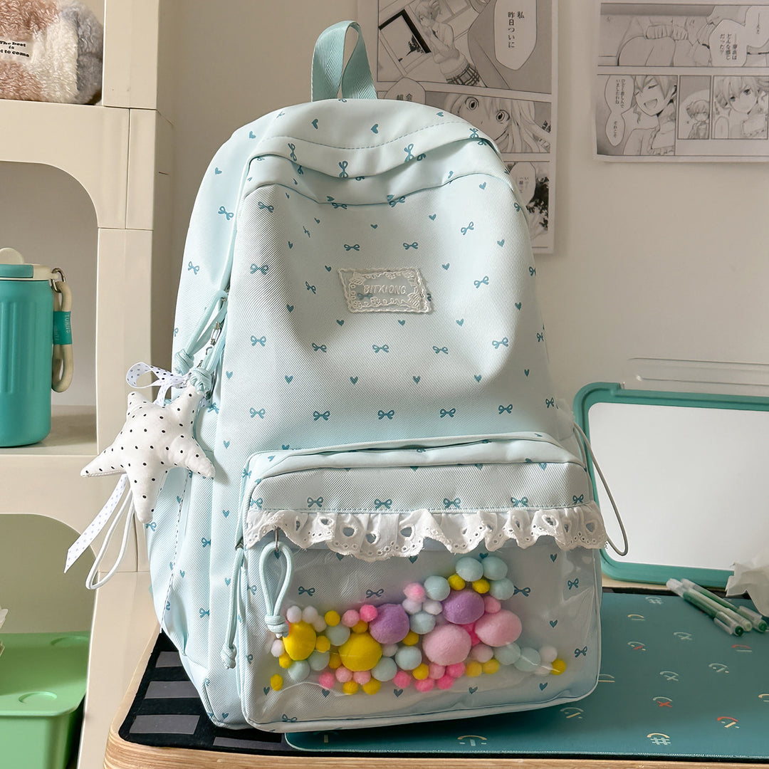 Playful Bow-Embellished School Backpack Kalsten