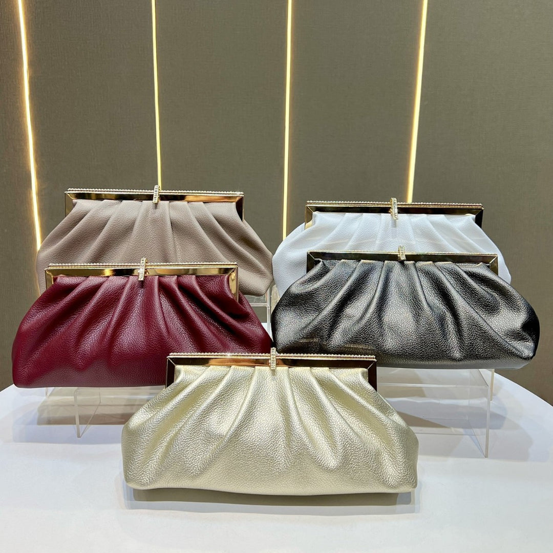 Pleated Textured Evening Clutch