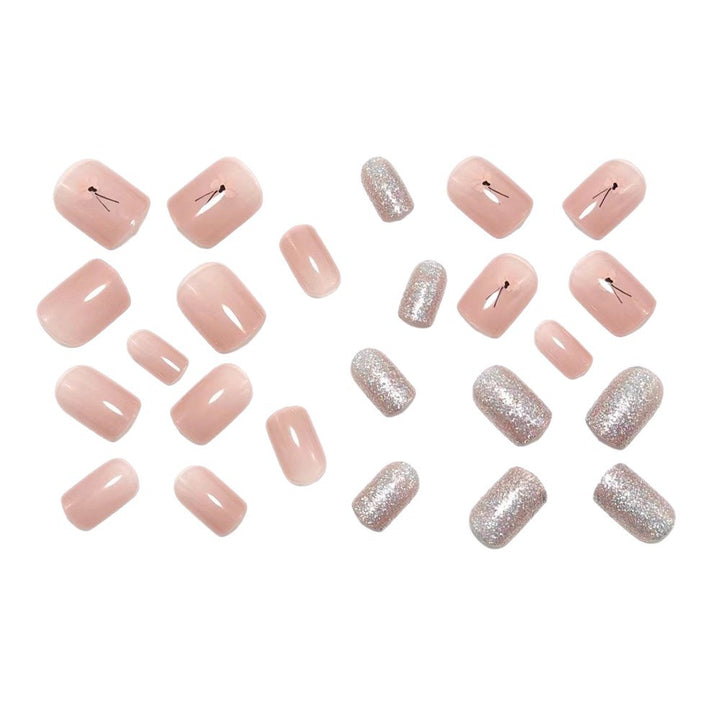 Artificial nails with sparkling accents and floral design Kalsten