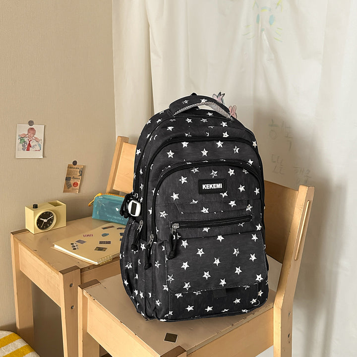 Stylish Star-Printed School Backpack Kalsten