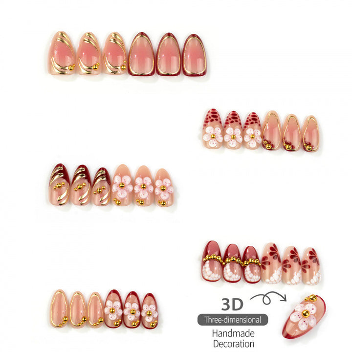 Artistic Floral Design Press-On Nail Set