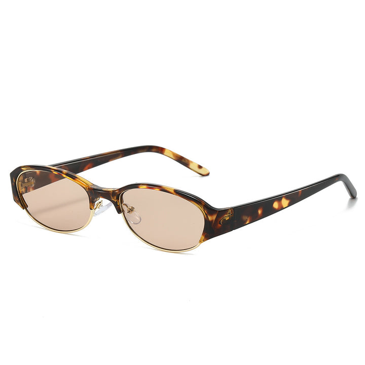 Vintage-Inspired Slim Oval Sunglasses Kalsten