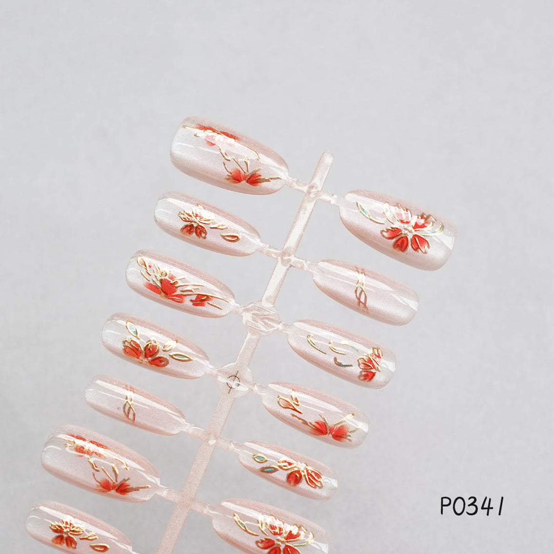 Floral Design Press-On Nails