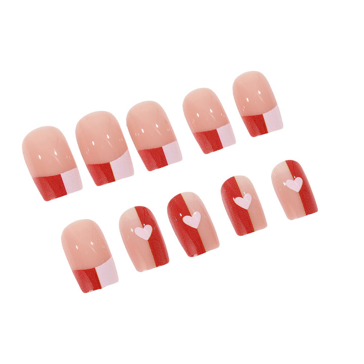 Artificial nails with romantic heart patterns Kalsten