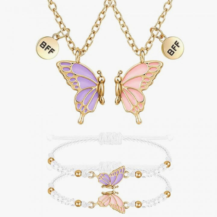 Butterfly Charm Necklace and Bracelet Set Kalsten