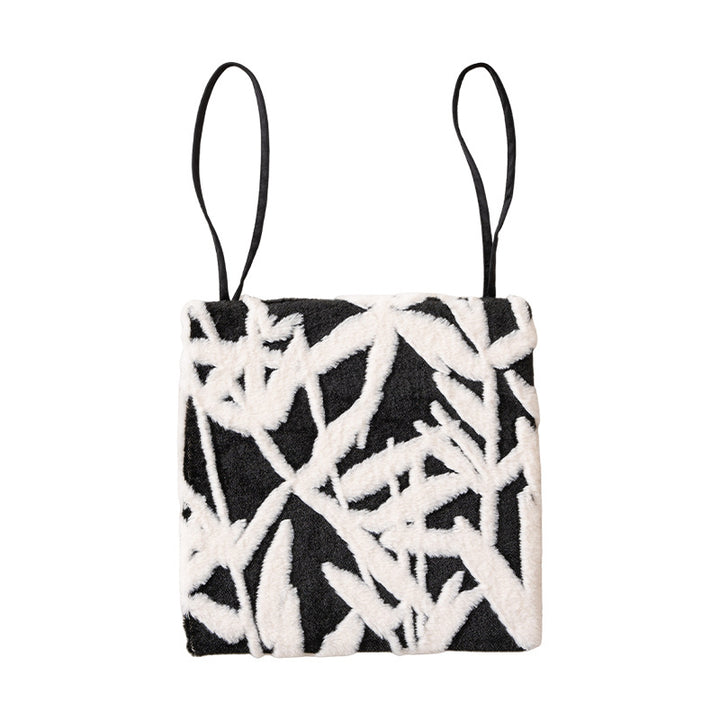 Fur Crop Top with Spaghetti Straps and Textured Zigzag Pattern