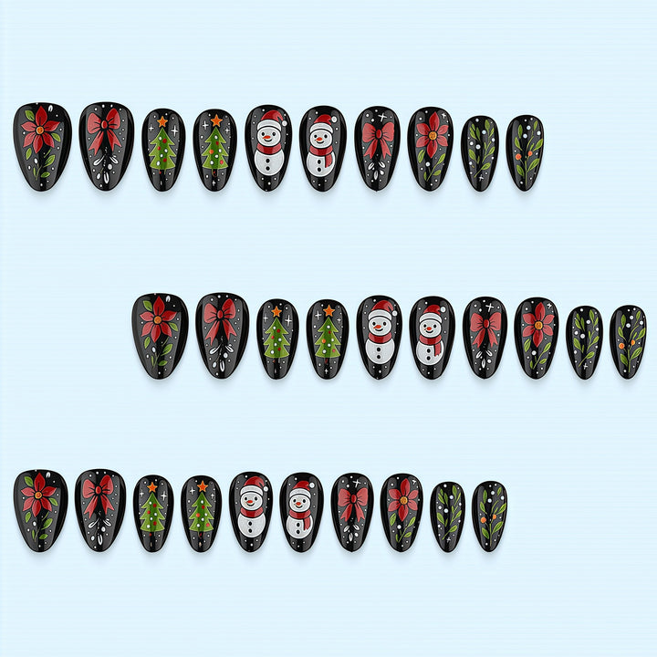 Artificial nail set with festive Christmas design Kalsten