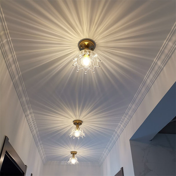 Vintage Glass Flush Mount Light