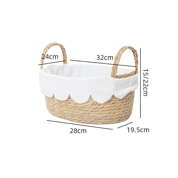 Decorative Woven Storage Basket with Scalloped Edges Kalsten