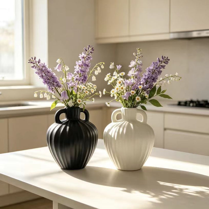 Textured Ribbed Decorative Vase Kalsten