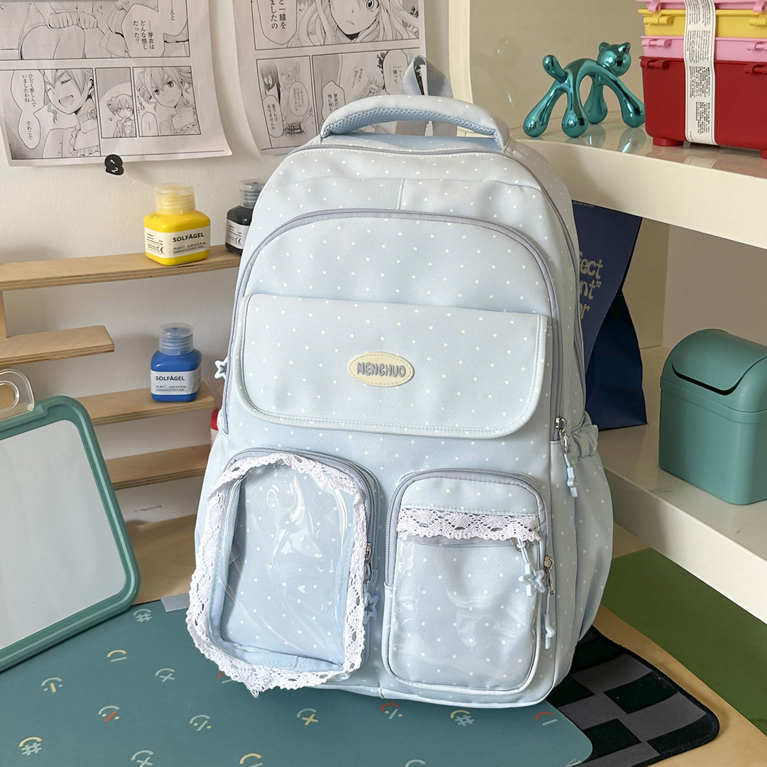 Cute Decorative Polka Dot School Backpack Kalsten